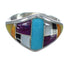 Silver Southwest Multicolor Ring Size 8-3/4 YX74977
